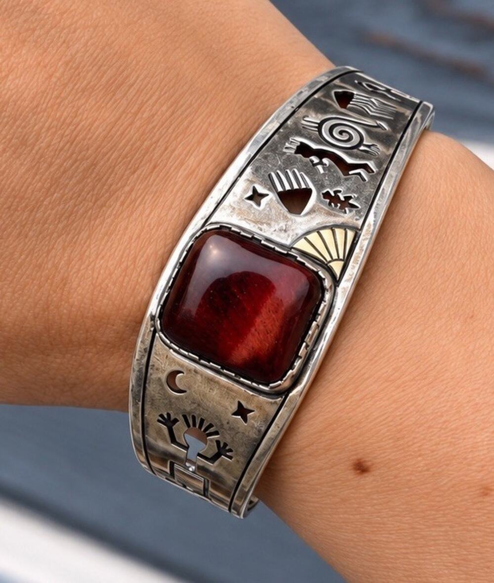 Roderick Tenorio RMT Relios Sterling 14K Gold Catseye Storyteller Cuff 30g
